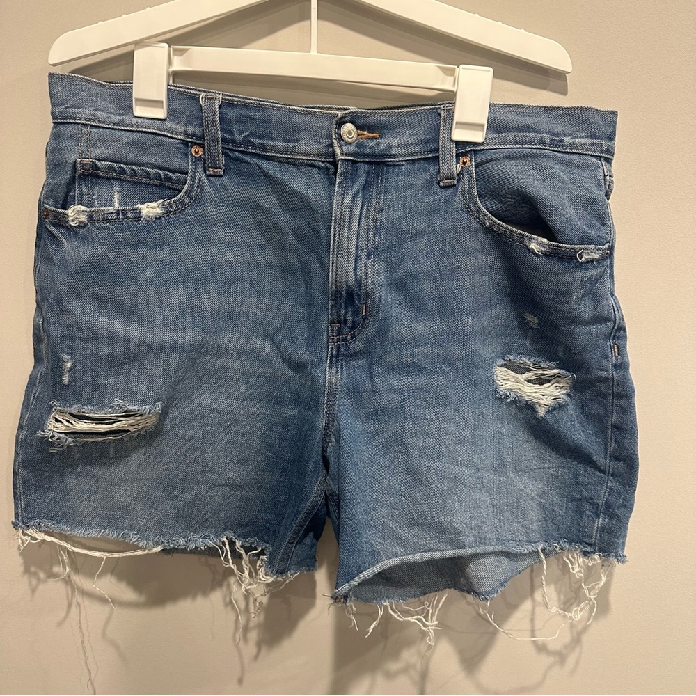 Old Navy Blue Distressed Jean Shorts